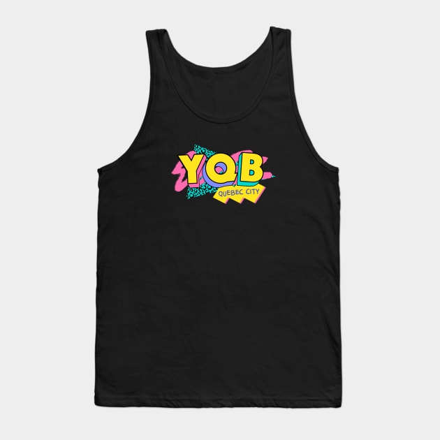 Quebec City, Canada Retro 90s Logo Tank Top by SLAG_Creative